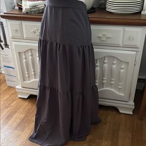 Elegant Gray Maxi Skirt